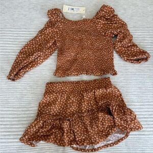 Cute floral set with top and skirt